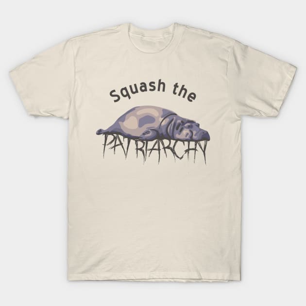 Squash the Patriarchy Hippo T-Shirt by Slightly Unhinged